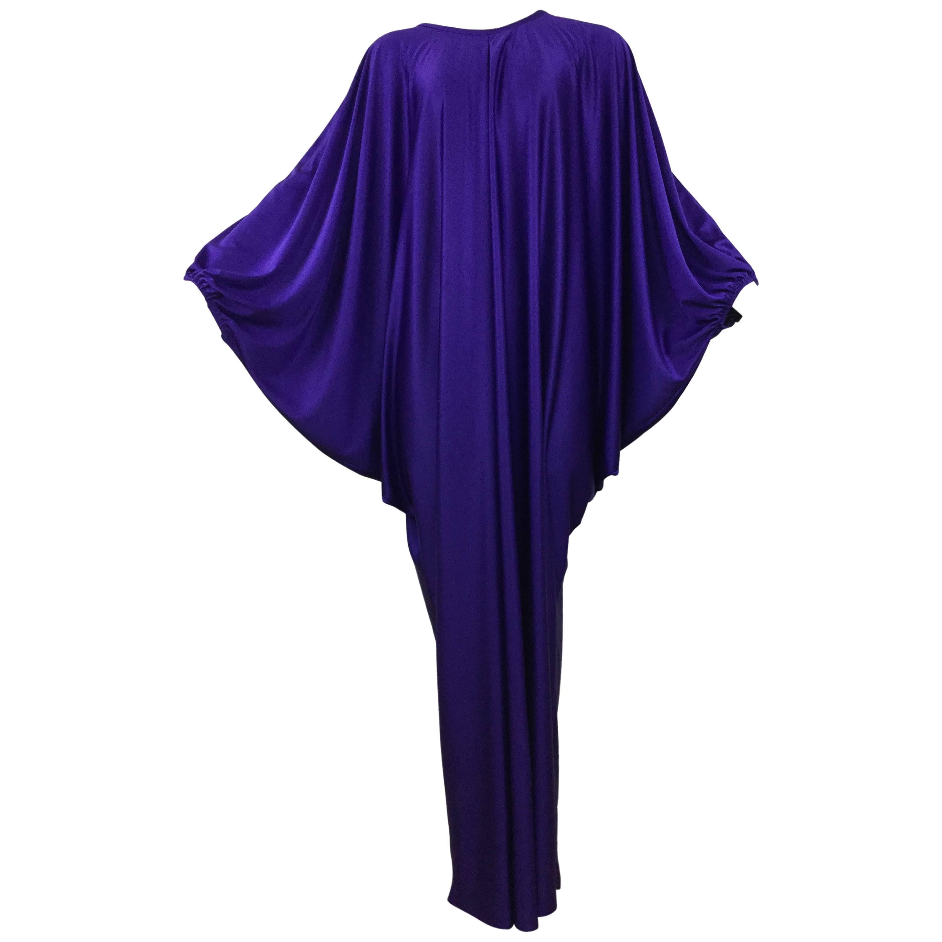 Dramatic Bill Blass Draped Jersey Gown. 1970
s.
