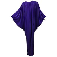 Dramatic Bill Blass Draped Jersey Gown. 1970's.