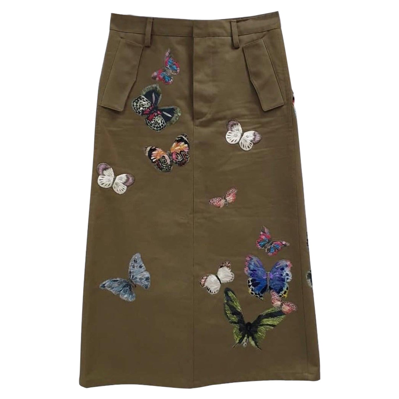 VALENTINO Army Green Garden Of Delight Skirt