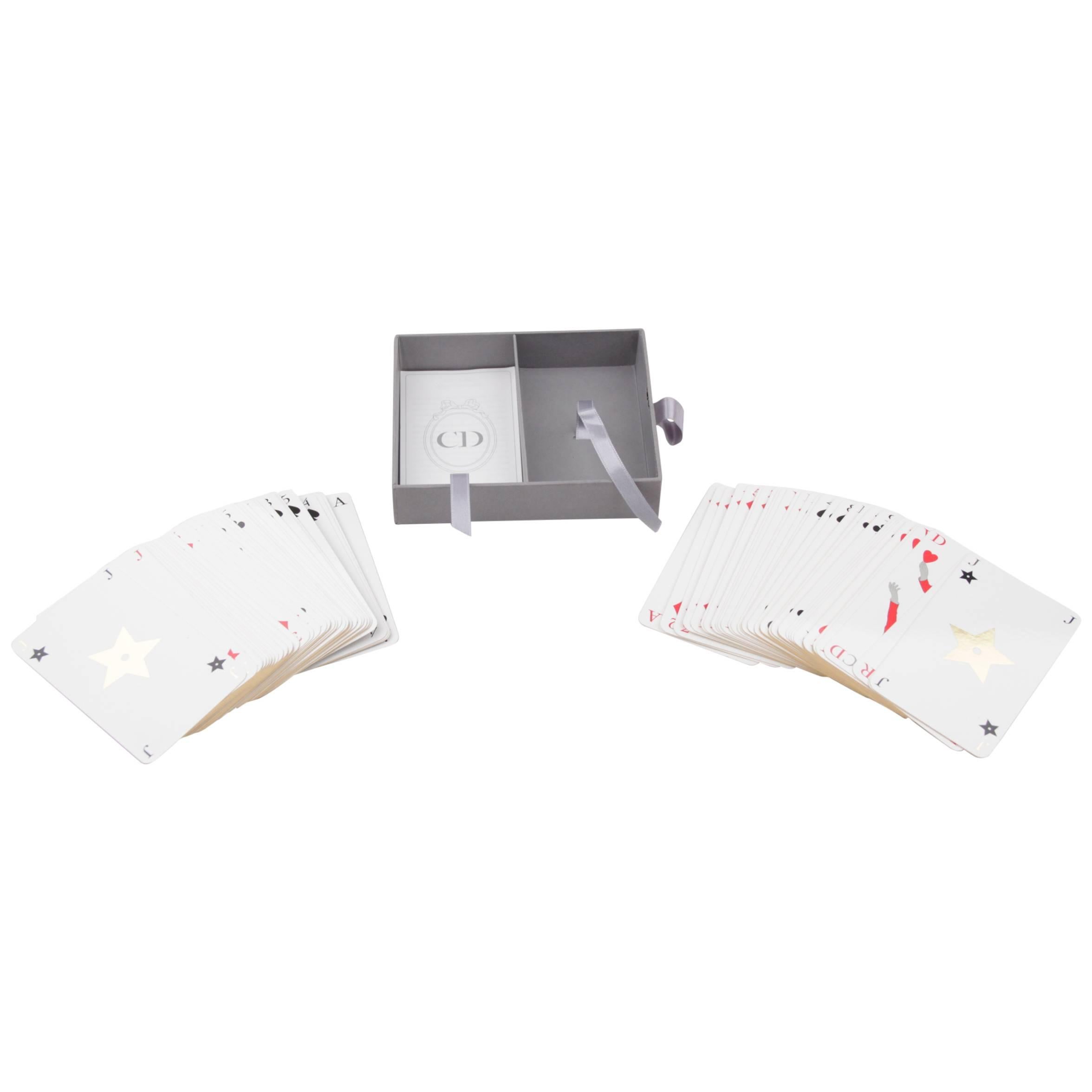 CHRISTIAN DIOR Vintage 2 Decks FRENCH PLAYING CARDS w/ Box