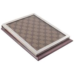 GUCCI Italian Tan Lucite GG MONOGRAM DESK NOTEPAD Notebook Holder 11
