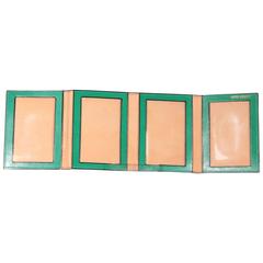 GIORGIO GUCCI Vintage Leather FOLDING PICTURE DISPLAY Travel Photo Frame