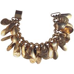 Vintage 1960s Napier Shell Charm Bracelet