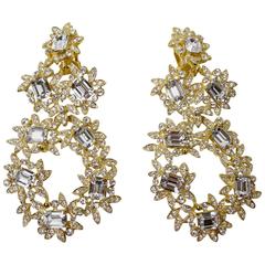 Kenneth Jay Lane Long Crystal Long Drop Earrings