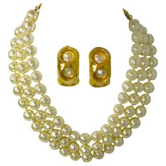 Vintage Robert Lee Morris Pearl Necklace & Earrings 11