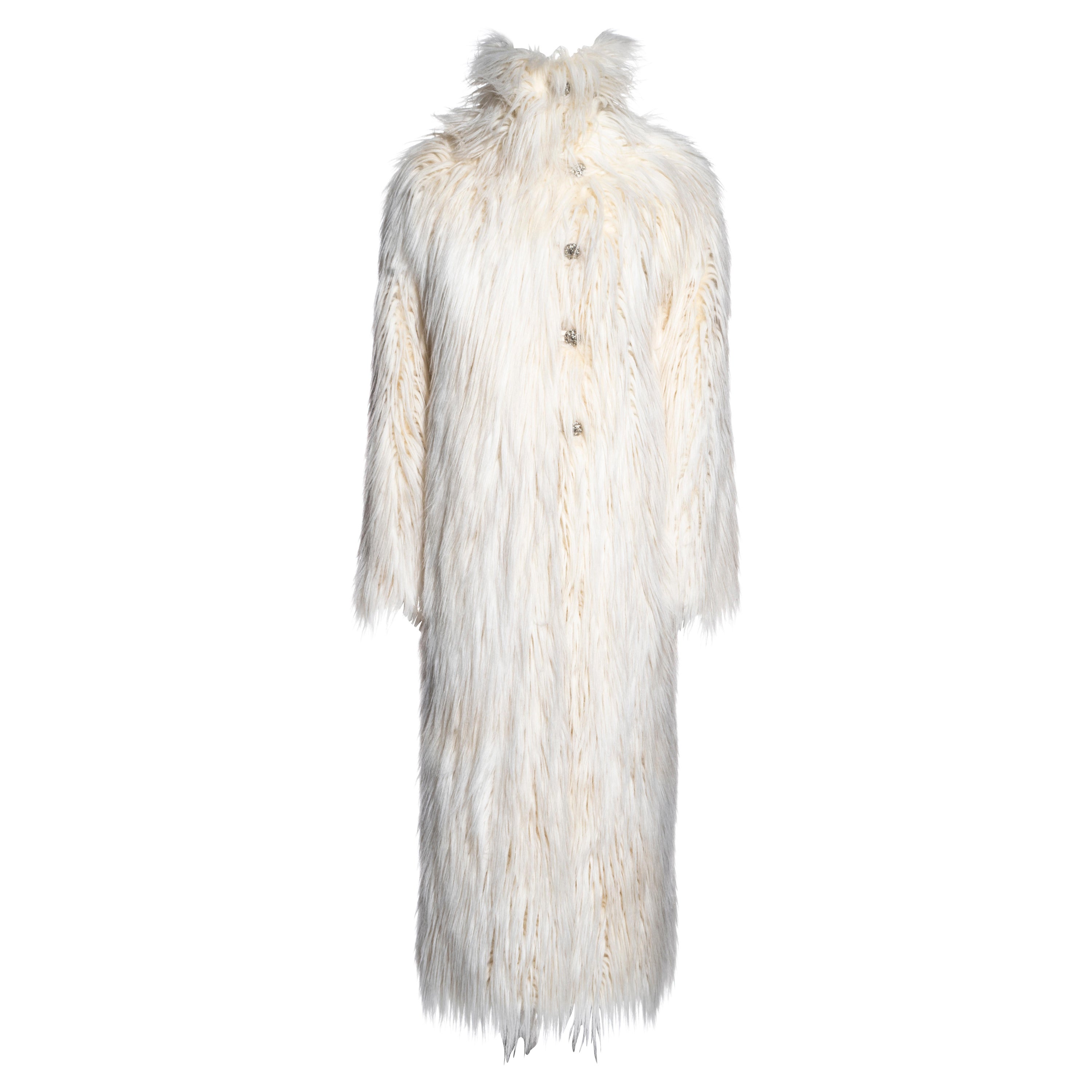 Chanel by Karl Lagerfeld cream full-length fantasy faux fur coat, fw 2010