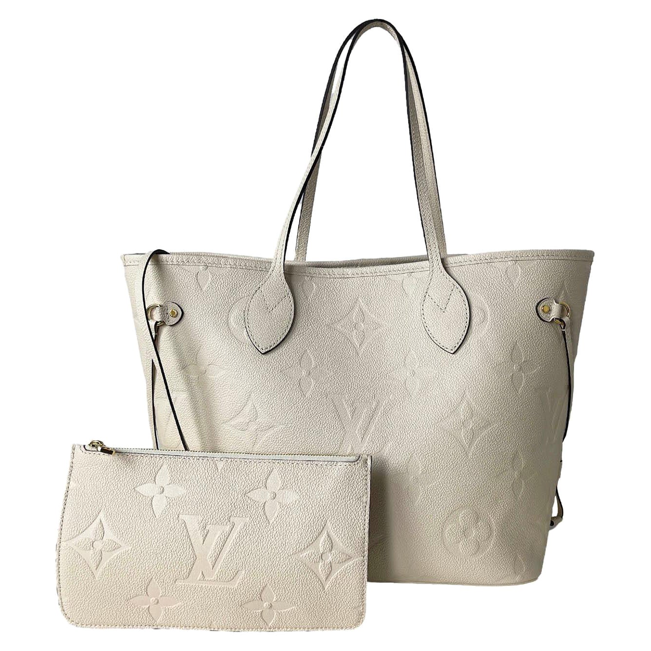 Louis Vuitton - Neverfull mm Tote Bag - Cream - Monogram Leather - Women - Luxury