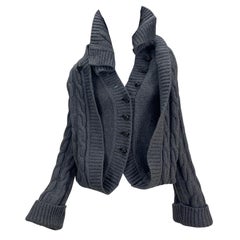 Retro A/W 2006 ALEXANDER McQUEEN The Widows of Culloden Knit Convertible Cardigan Coat