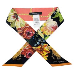 Dolce & Gabbana Rose Accessory Silk Scarf in Multicolour