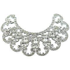 Christian Dior Lovely Floral Diamante Crescent Brooch 7