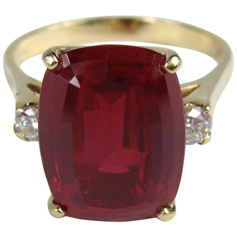 Stunning 1950's 14K Gold Diamond Ruby Ring at 1stDibs | 14k gold ruby