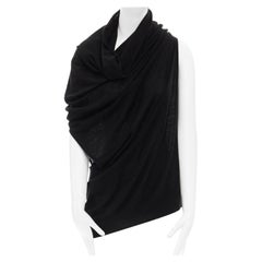 MAX & CO Tricot wool polyester cashmere blend black draped neck knitwear top S