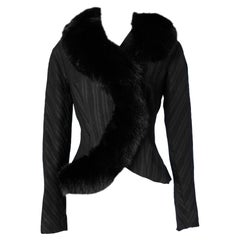 Black wool jacket with black fox collar Christian Dior Boutique 