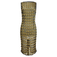Abito da sera John Richmond in chiffon di seta ricamato con paillettes Circa 2000