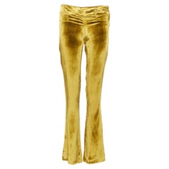 Galvan, pantaloni svasati in velluto giallo oro a gamba larga FR34 US2 XS