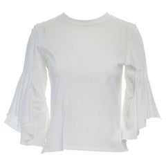 FACETASM white cotton ruffle sleeve high low top JP1 S