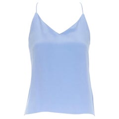 J.CREW 100% silk light blue V-neck spaghetti strap camisole slip top US0