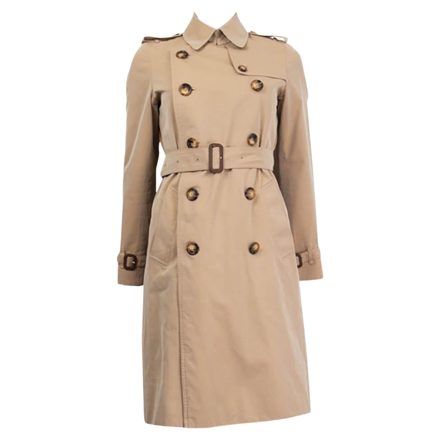 BURBERRY LONDON beige cotton DOUBLE BREASTE TRENCH Coat Jacket 6 XS For Sale  at 1stDibs