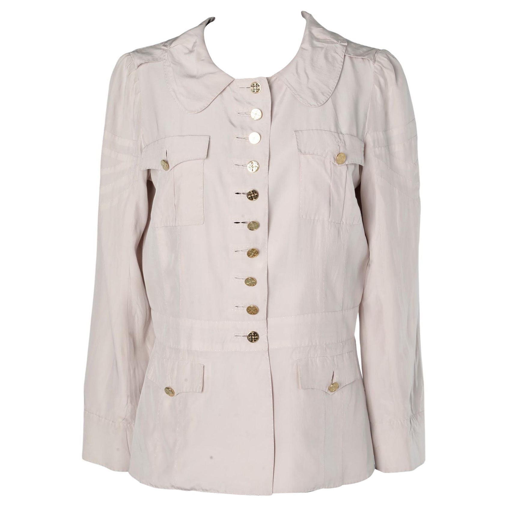 Pale silk jacket with gold buttons Louis Vuitton