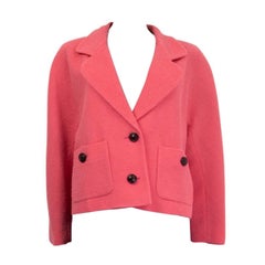 GUCCI pink wool BOXY TWEED Jacket 42 M