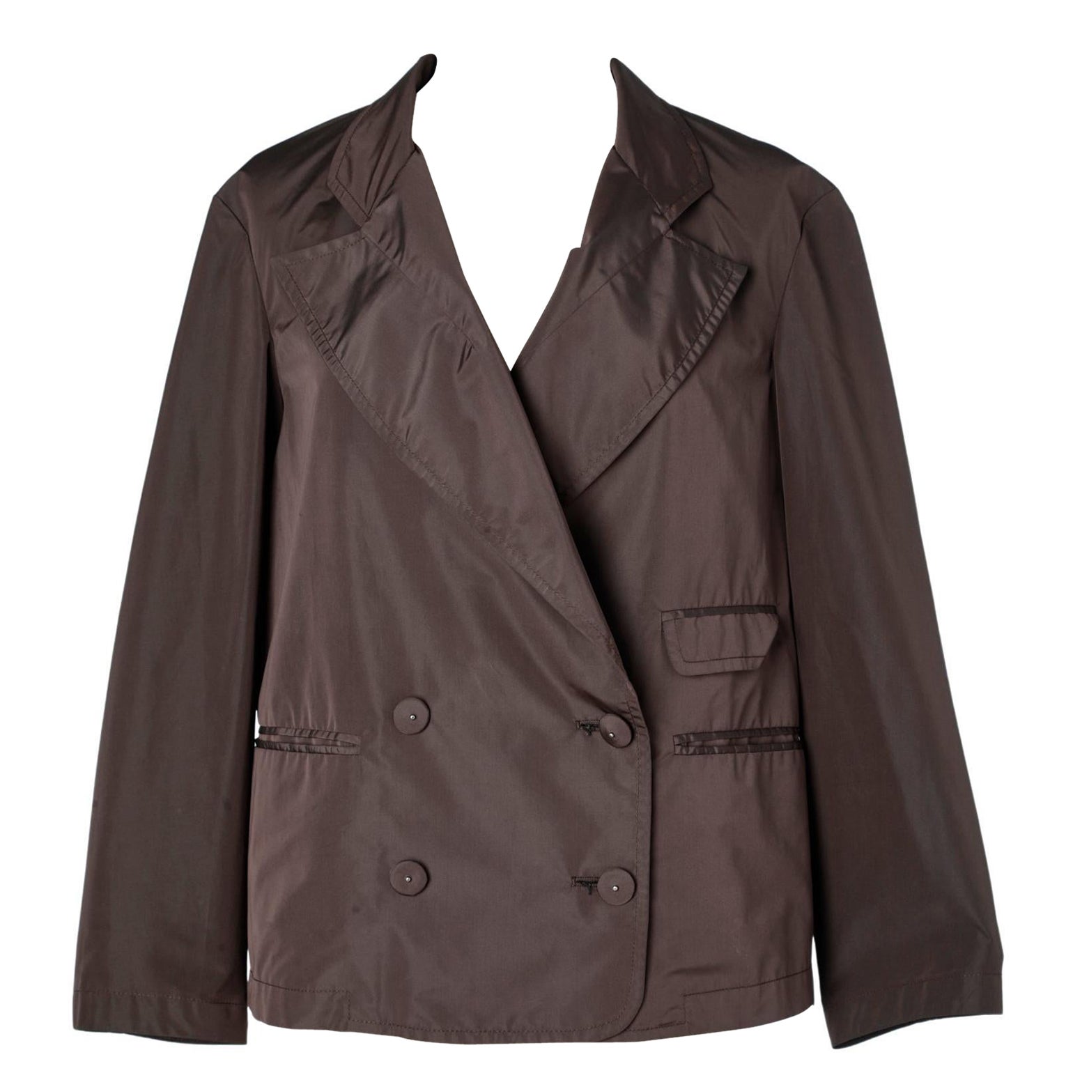 Brown double breasted jacket Yves Saint Laurent ( by Stefano Pilati) For Sale