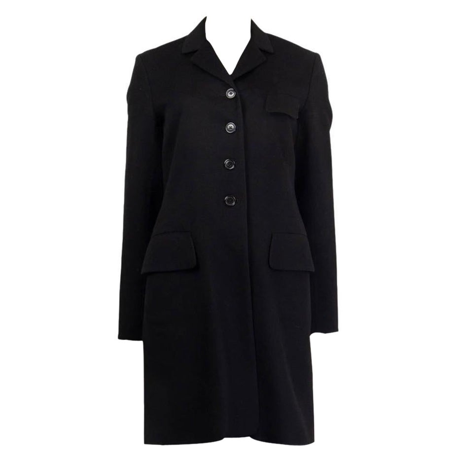 JIL SANDER black cashmere CLASSIC Coat Jacket 36 S For Sale