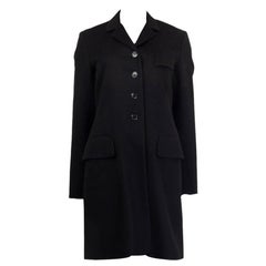 JIL SANDER black cashmere CLASSIC Coat Jacket 36 S