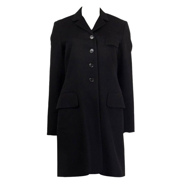 JIL SANDER black cashmere CLASSIC Coat Jacket 36 S For Sale at 1stDibs