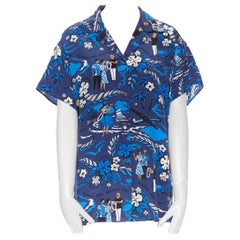 MICHAEL KORS COLLECTION 100% silk MK Welcomes You aloha print Hawaiian shirt XS