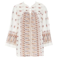 APC top vintage in cotone stampato a paisley e plissettato, casual e bohémien S