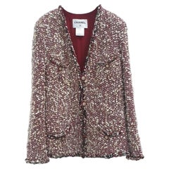 Chanel Red Ecru Wool Blend Tweed Paris-Dallas Jacket