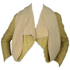 Fendi Beige Shearling Cropped Jacket sz 36