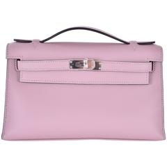 Hermes Kelly Pochette Clutch Glycine a shade of Lavender JaneFinds