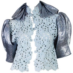 Thierry Mugler Lace and Metallic Top