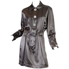 Chanel Boutique Luxe Satin Shirt Dress 8