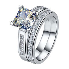 2 Carat Lab Diamond Ring 18 Karat White Gold