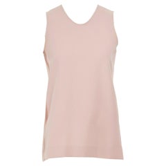 MARNI light pink A-line black ribbon trimmed slit back sleeveless top IT36 XS