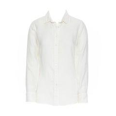 J.CREW Perfetta camicia estiva 100% lino bianca slim fit a maniche lunghe US0 XS