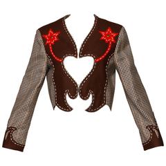 Moschino Used Cowgirl Western Jacket with Cut Out Heart + Spurs Applique