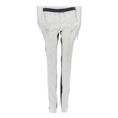 ISABEL MARANT white front navy blue back bi-colour cotton skinny pants FR38 M
