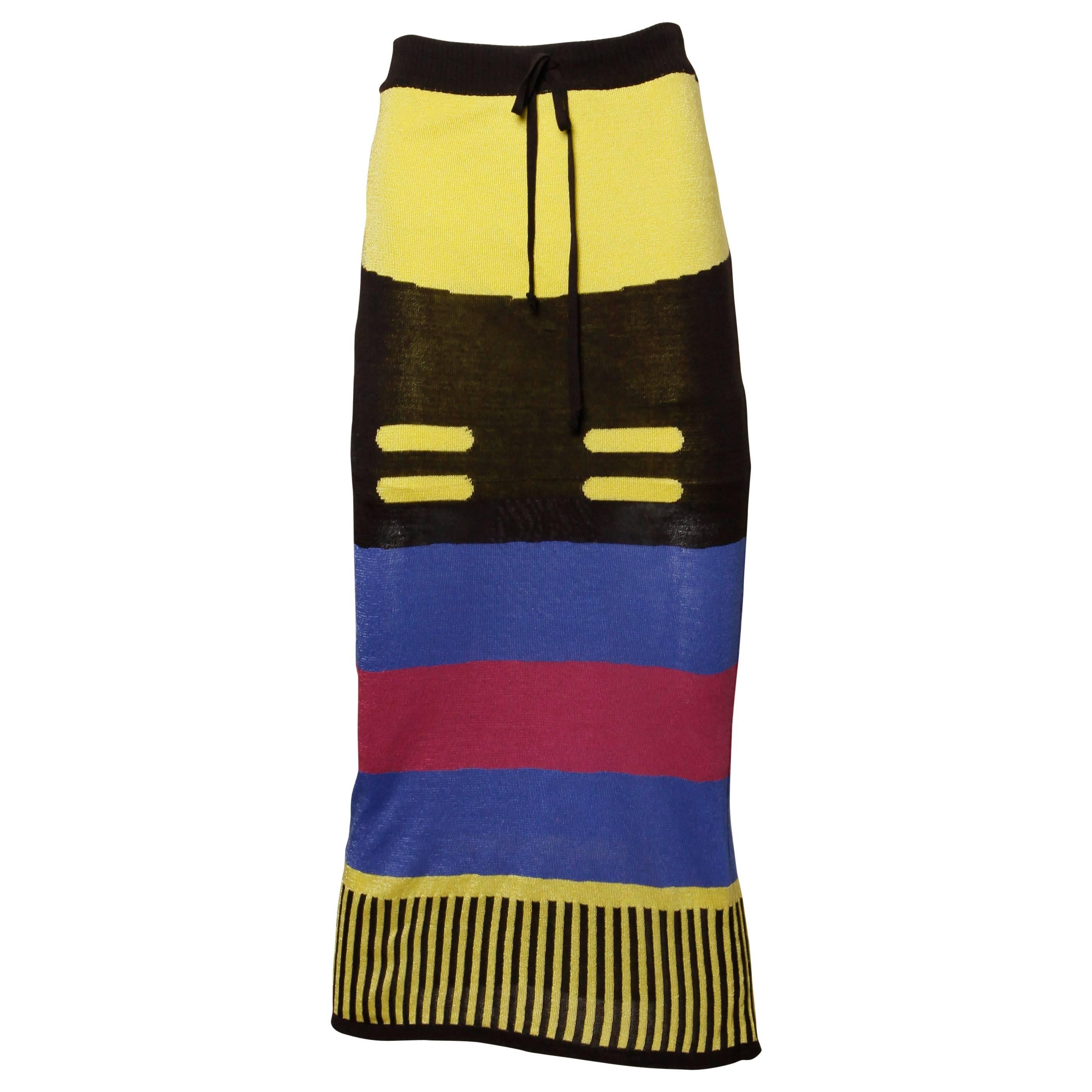 Vivienne Westwood Striped Color Block Knit Skirt