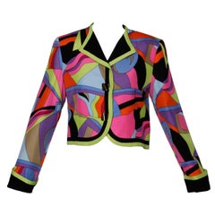 Constance Saunders Vintage Silk Psychedelic Print Jacket