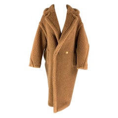MAX MARA Size S Tan Camel Hair & Silk Blend Teddy Bear Icon Coat
