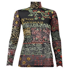 Vintage CHRISTIAN LACROIX Langärmeliges Hemd-Top mit Tattoo-Effekt Pullover