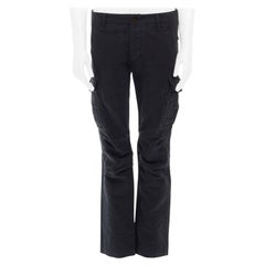 WJK JAPAN black cotton cargo pocket straight leg pants M
