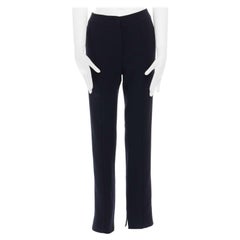 GIORGIO ARMANI wool blend black minimal seam straight leg pants IT38 26" XS