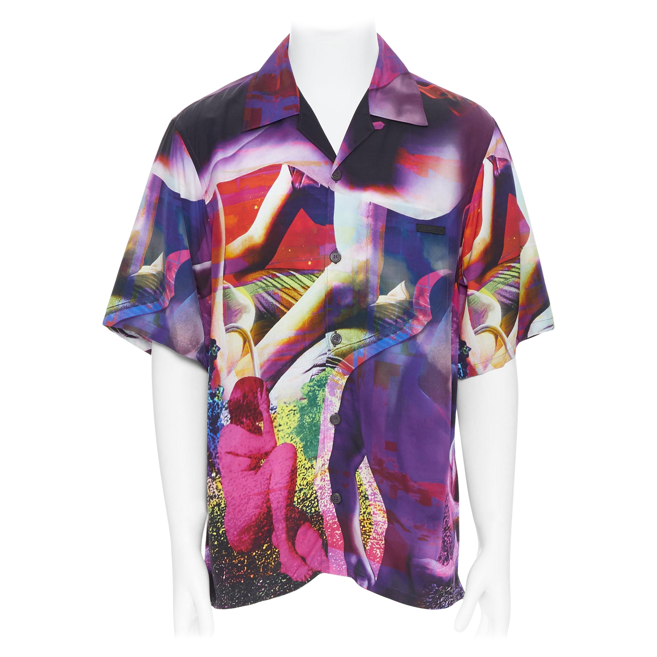 定形外発送送料無料商品 PRADA 14SS Hawaiian Print Casual Shirt
