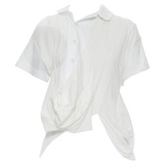 new TRICOT COMME DES GARCONS 2013 white patchwork deconstructed top M