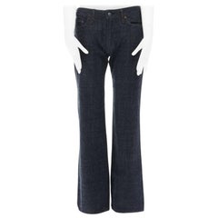 45R 45RPM indigoblaue Denimhose mit weitem Bein ausgestellter Jeans JP3 L
