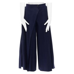 VIVIENNE WESTWOOD 100% virgin wool diagonal pleat seam wide leg pants UK8 UK4